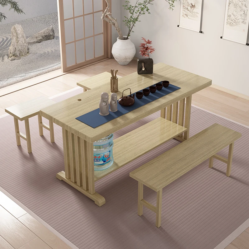 

Coffee table dining dual-purpose new Chinese simple small tea solid wood
