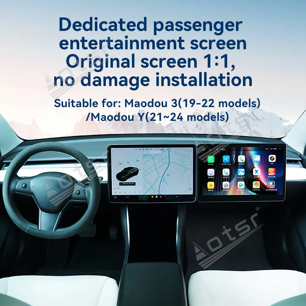 ل تسلا نموذج 3 Y 2019 ~ 2024 المشارك الطيار شاشة ذكية أندرويد سيارة مشغل وسائط متعددة سيارة الترفيه نظام رصد رئيس وحدة