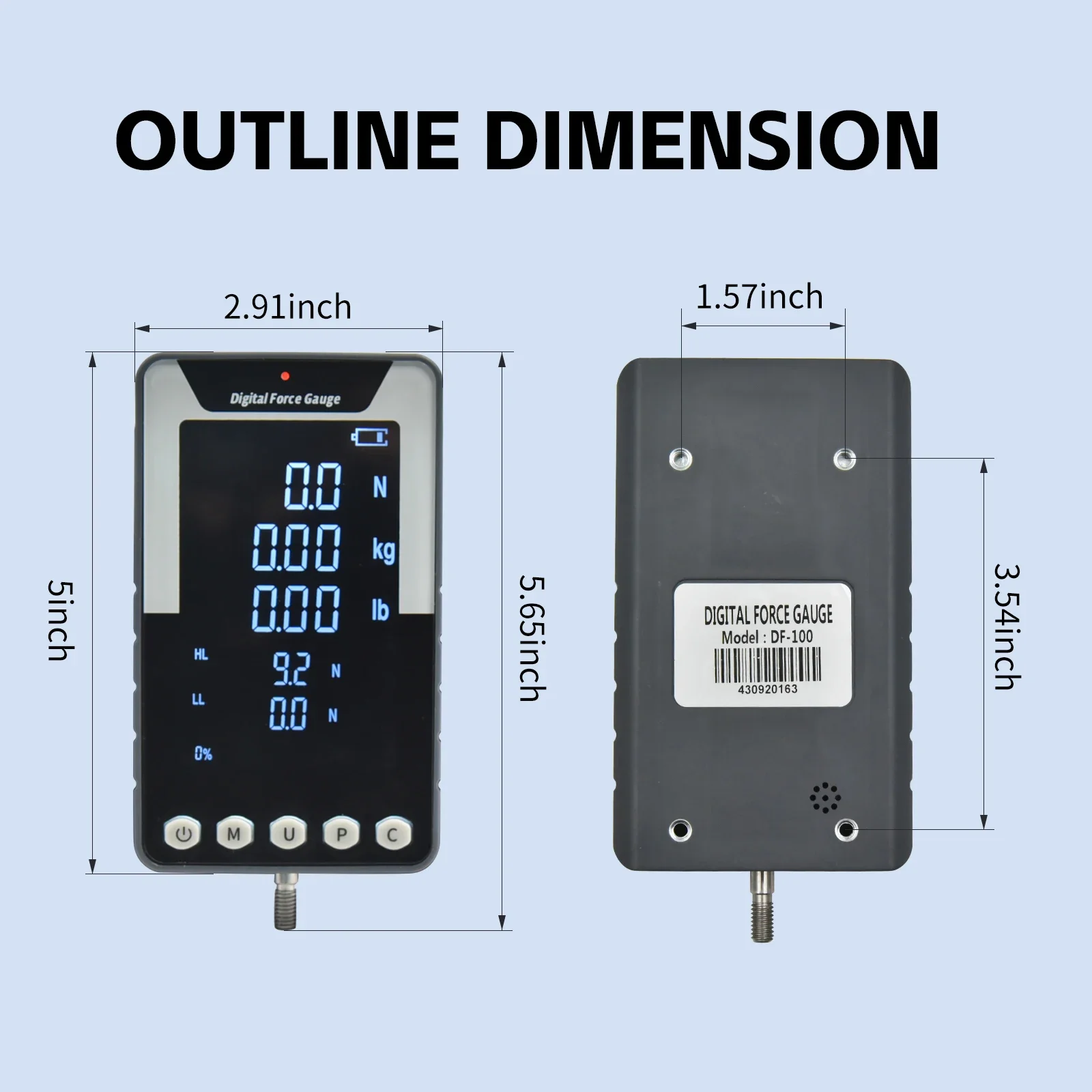 Wholesale High Quality DF-500N Large Screen Digital Force Gauge Push-Pull Meter Push Tension Meter