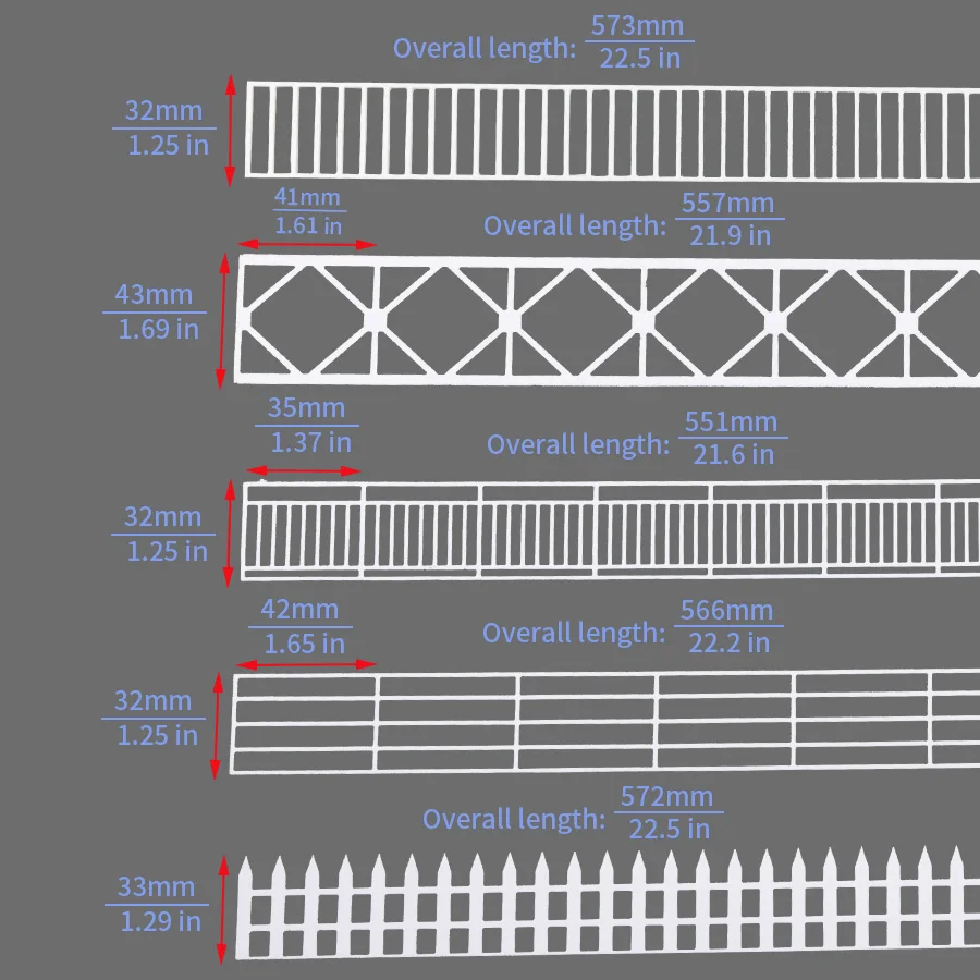 Simulation Building Sand Table Railing Materials Model 1:35 Fence Accessories for Diorama 1Pcs