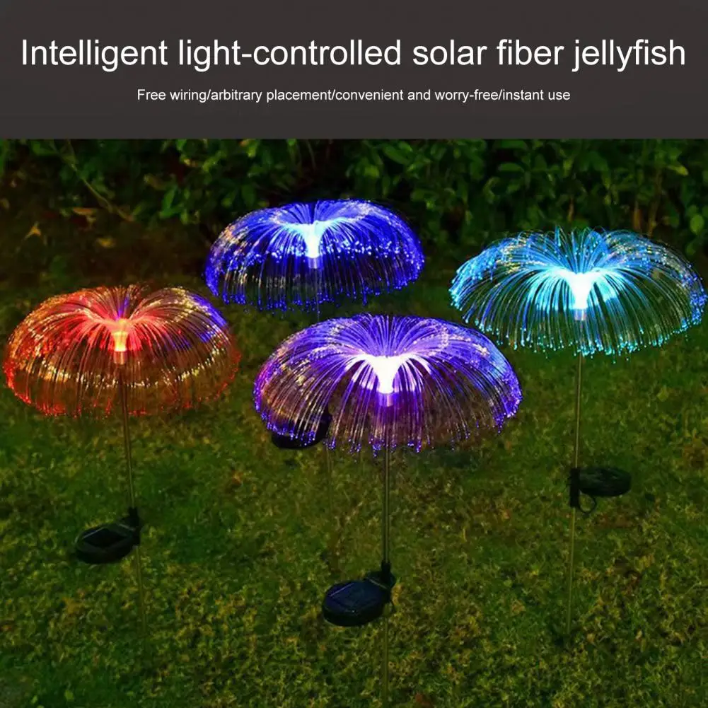 

2 Pcs Lawn Solar Lights Jellyfish Shape Solar Power Waterproof Garden Patio Yard Decor Landscape Lamps Illumination Supplies