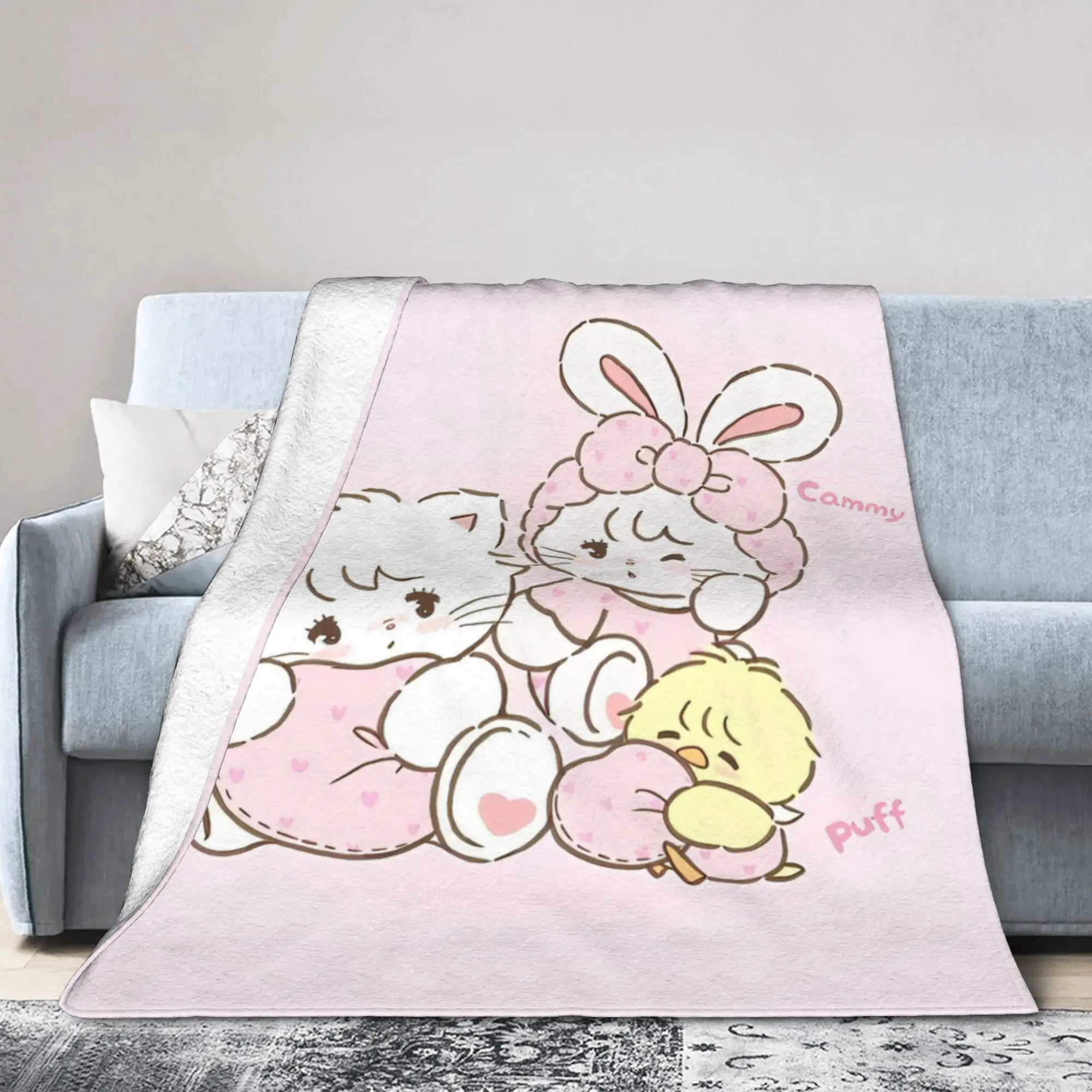 Mikkos Cammy Mousse Blankets Flannel Funny Soft Throw Blankets for Bedding Lounge All Season,