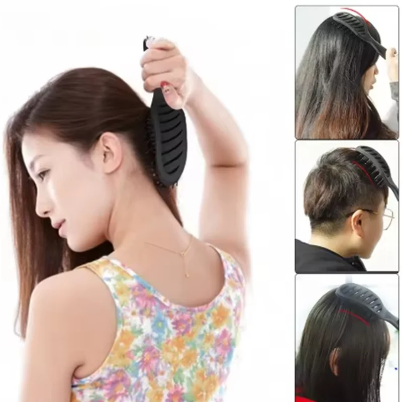 Styling Curly Hair Brush Salon Scalp Massager Comb Detangling Drying Brush Anti Static Curved Vent Brush Hairdressing Styling view 6