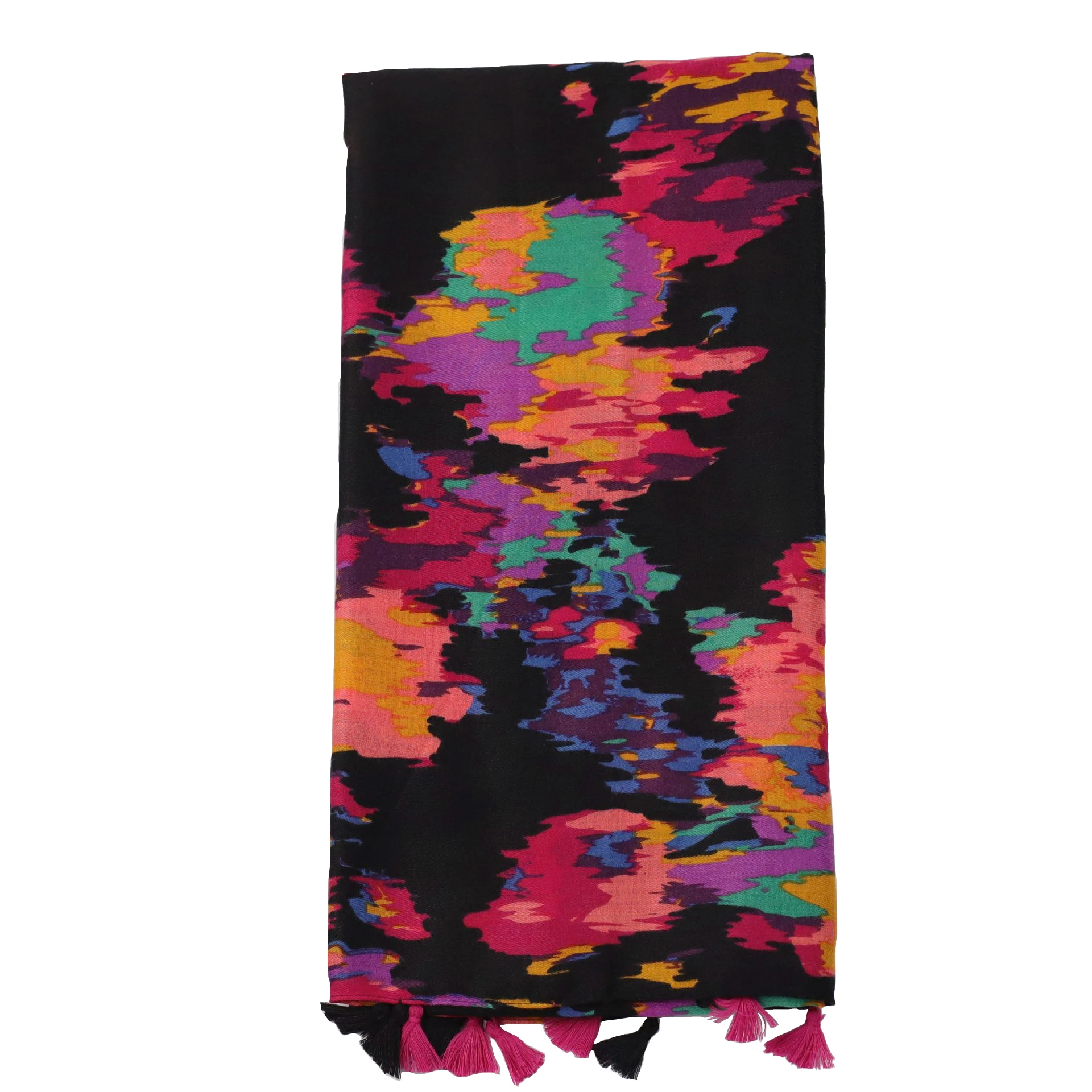 2023 New Cotton Abstract Color Print Tassel Scarf Shawls Long Geometry Pattern Scarves Hijab Wrap Free Shipping