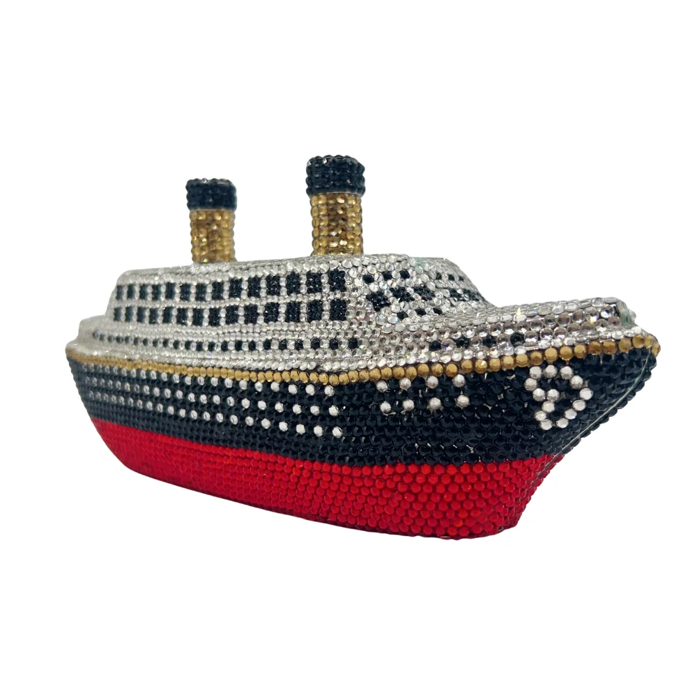 Vintage Steamship Clutch, Nautical Propeller Evening Bag for Women. OEM Custom Travel Theme Purse, Low MOQ Wholesale from Factor