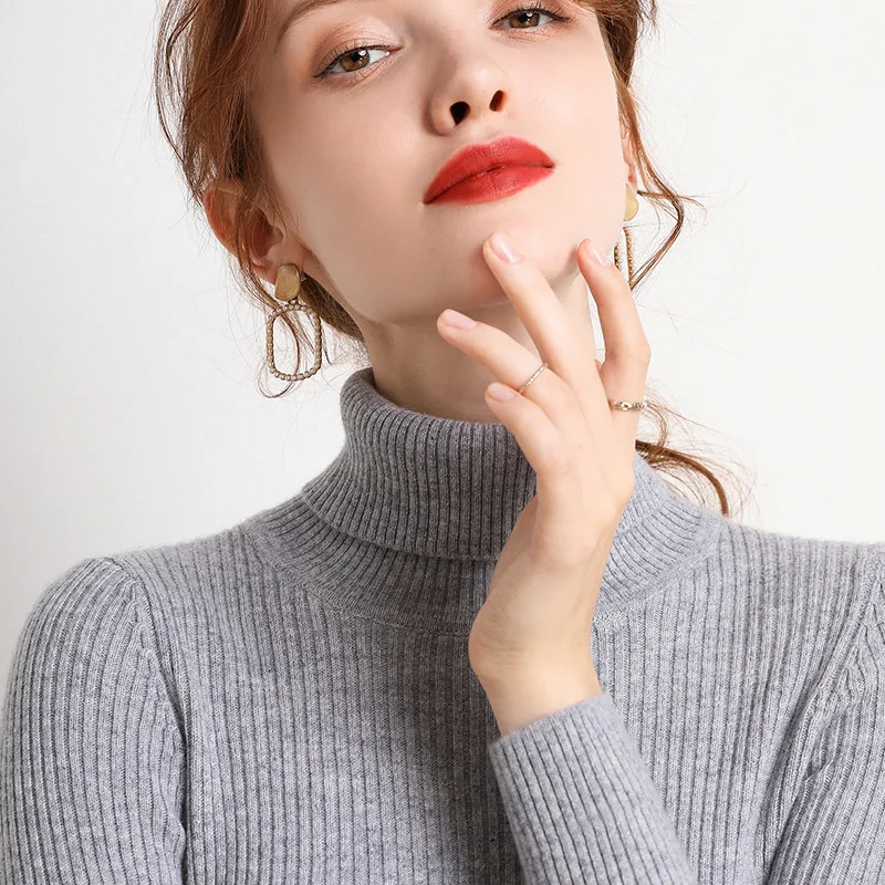 EHQAXIN Sweater Turtleneck wanita, atasan ramping Korea, Sweater lengan panjang musim gugur dan dingin 2024