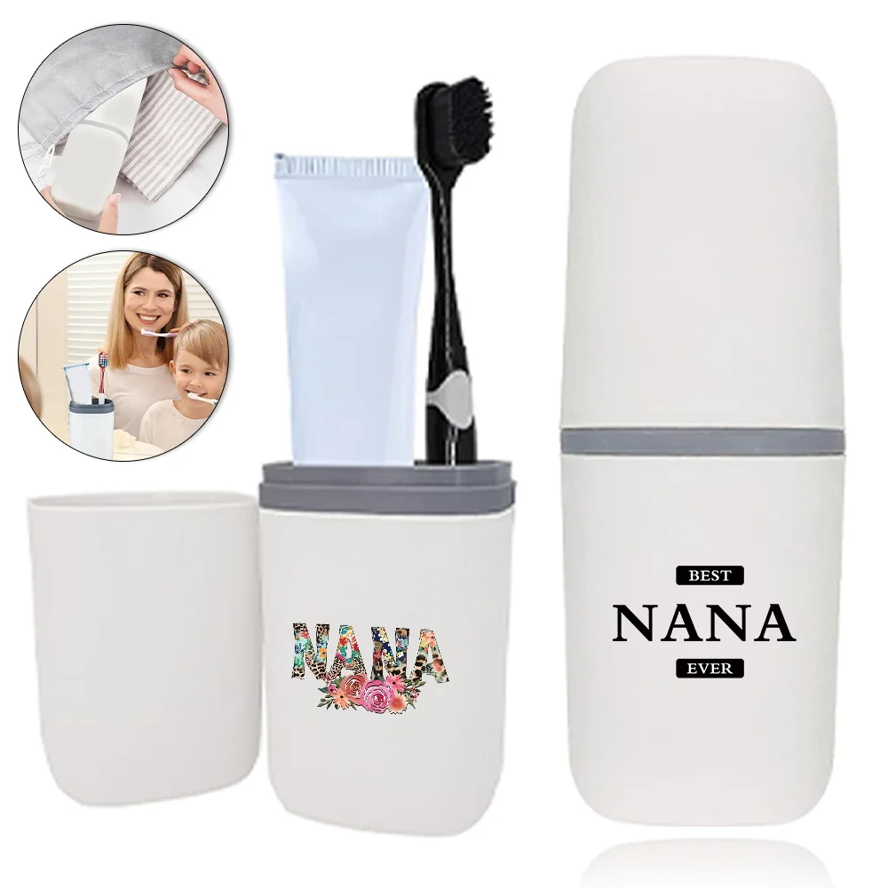 

Toothbrush Box Detachable Toothpaste Protective Case Organizer Holder Comb Shaver Travel Accessories Case Nana Letter Pattern