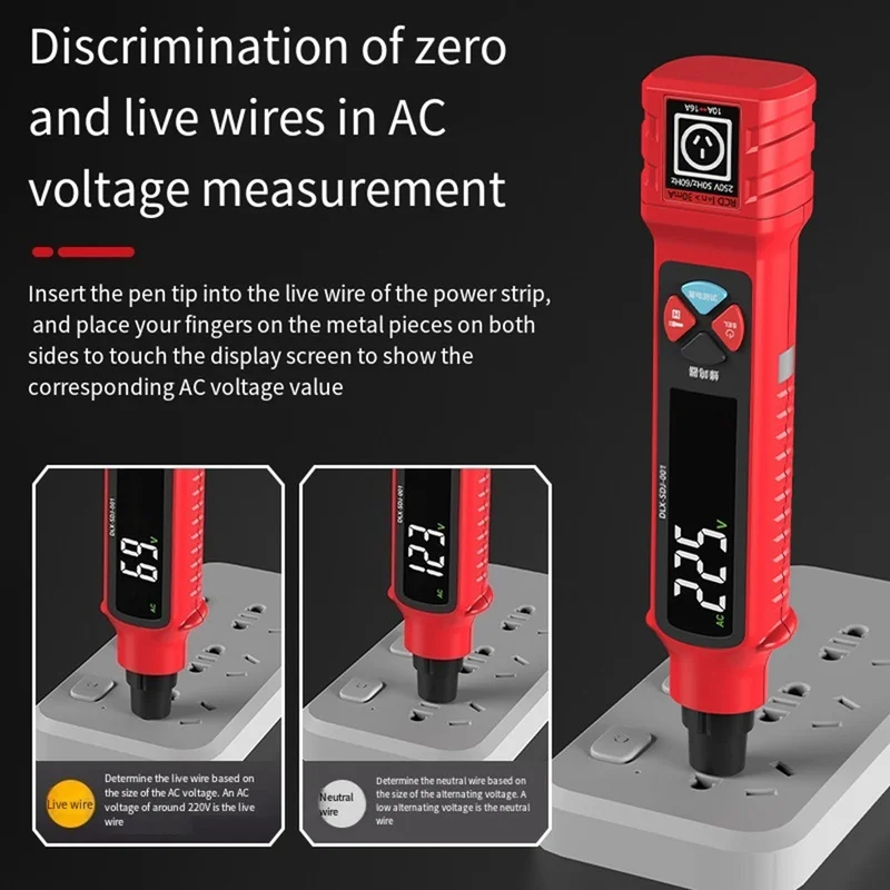 DT16 Smart Meter 2-300V RV Circuit Tester Analyzer 10A/16A LED Display for Home Electric Power Trailer US Plug