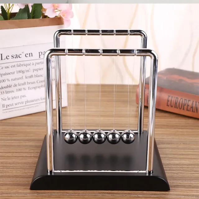 Pêndulo de Newton, balancete de aço, material didático para ensino de física, brinquedo de mesa, presente para alívio do stress, decoração para a casa.