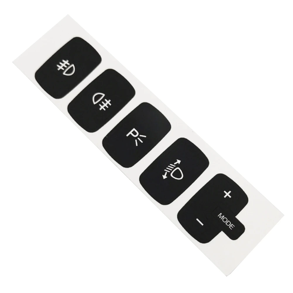Vinyl Button Overlay Knob Stickers Car Interior Decoration Fits Control Cells Perfectly Black Overlay With Lettering