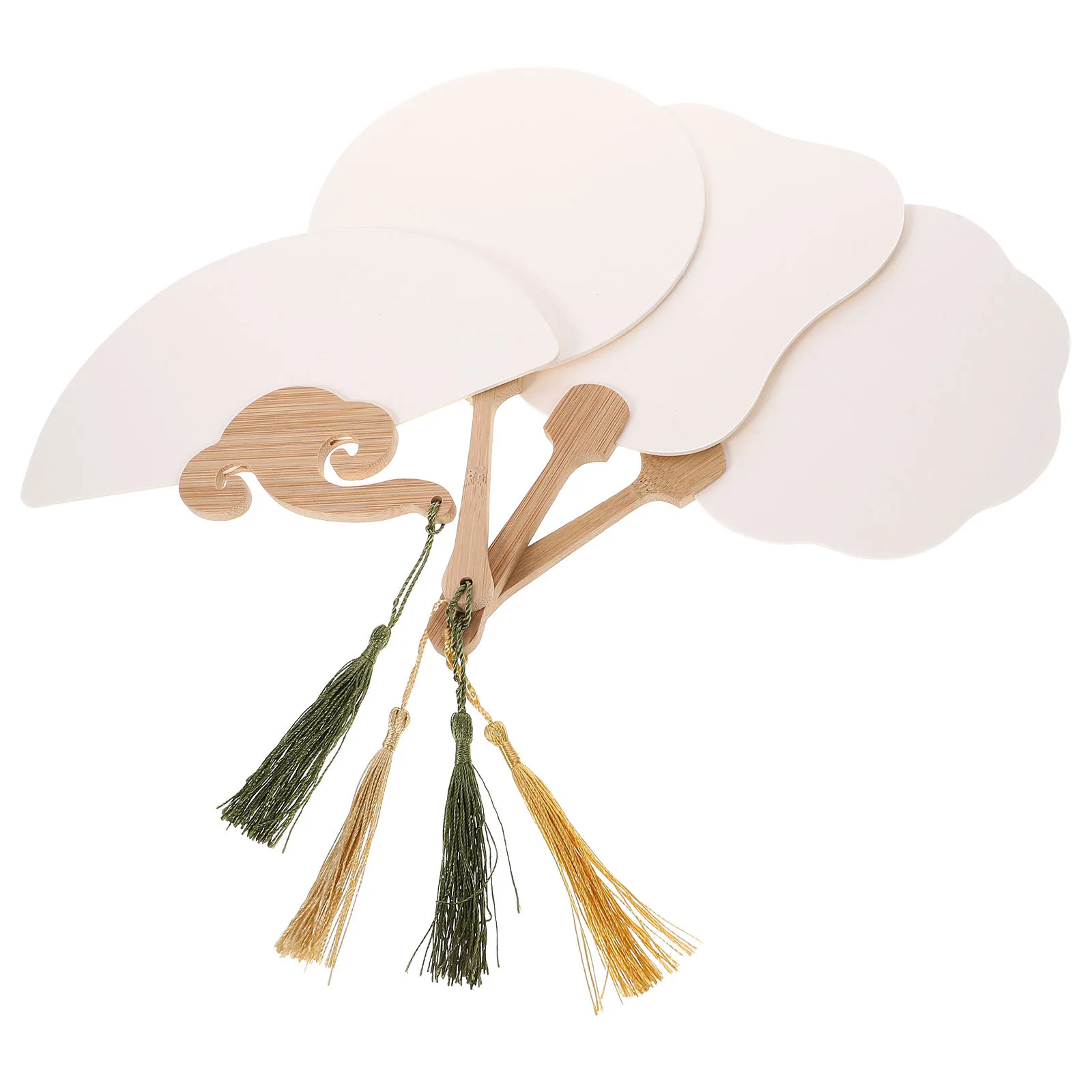 

4pcs Blank Paper Fans For Diy Graffiti Painting Craft Projects Party Decorations Handheld Mini Fans For Cosplay Stage Home Decor