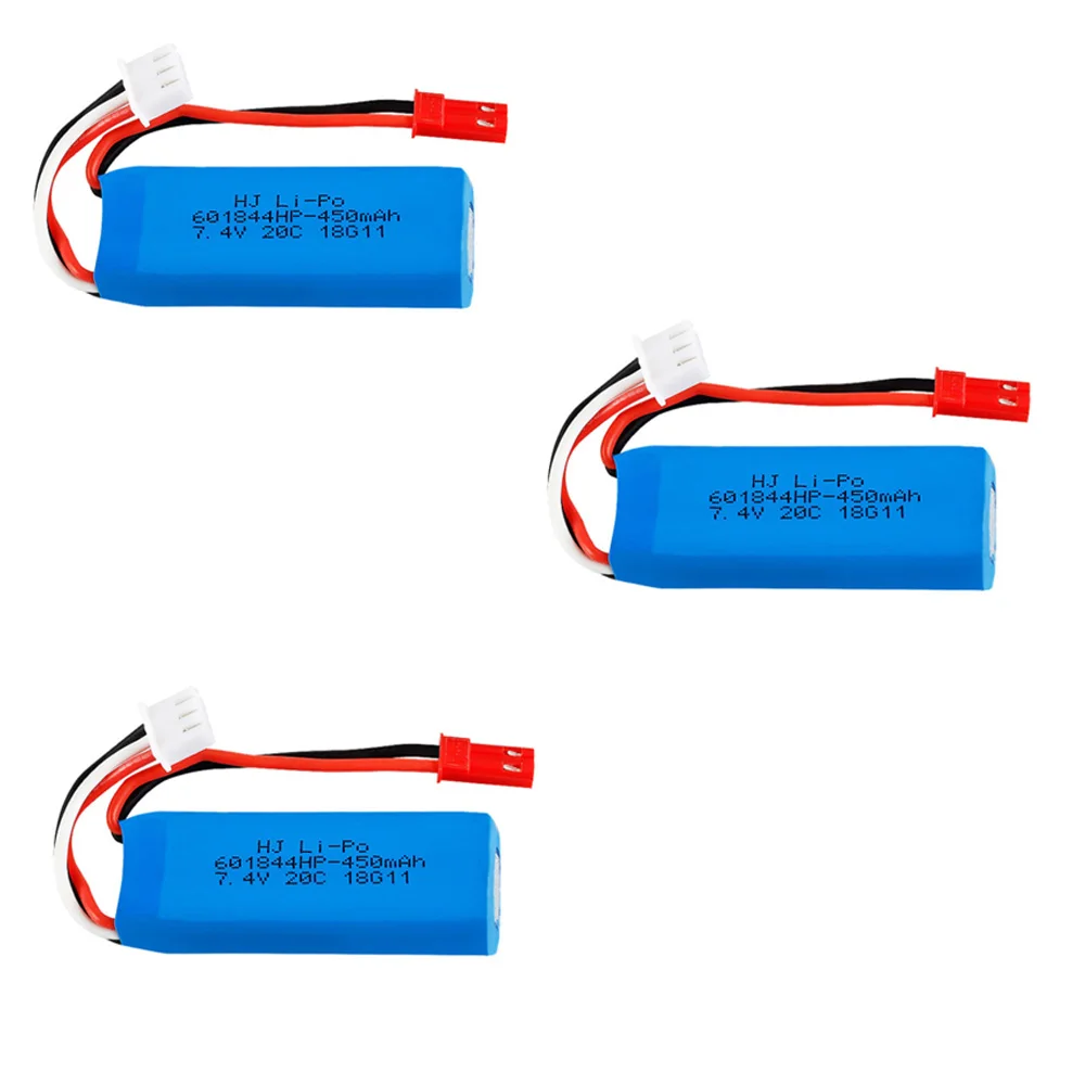 7.4V 450mAh Lipo Battery 2S for WLtoys K969 K989 K999 P929 P939 RC Car 7.4 V 450 mah  601844 20C battery 5pcs/4pcs/3pcs/2pcs/lot