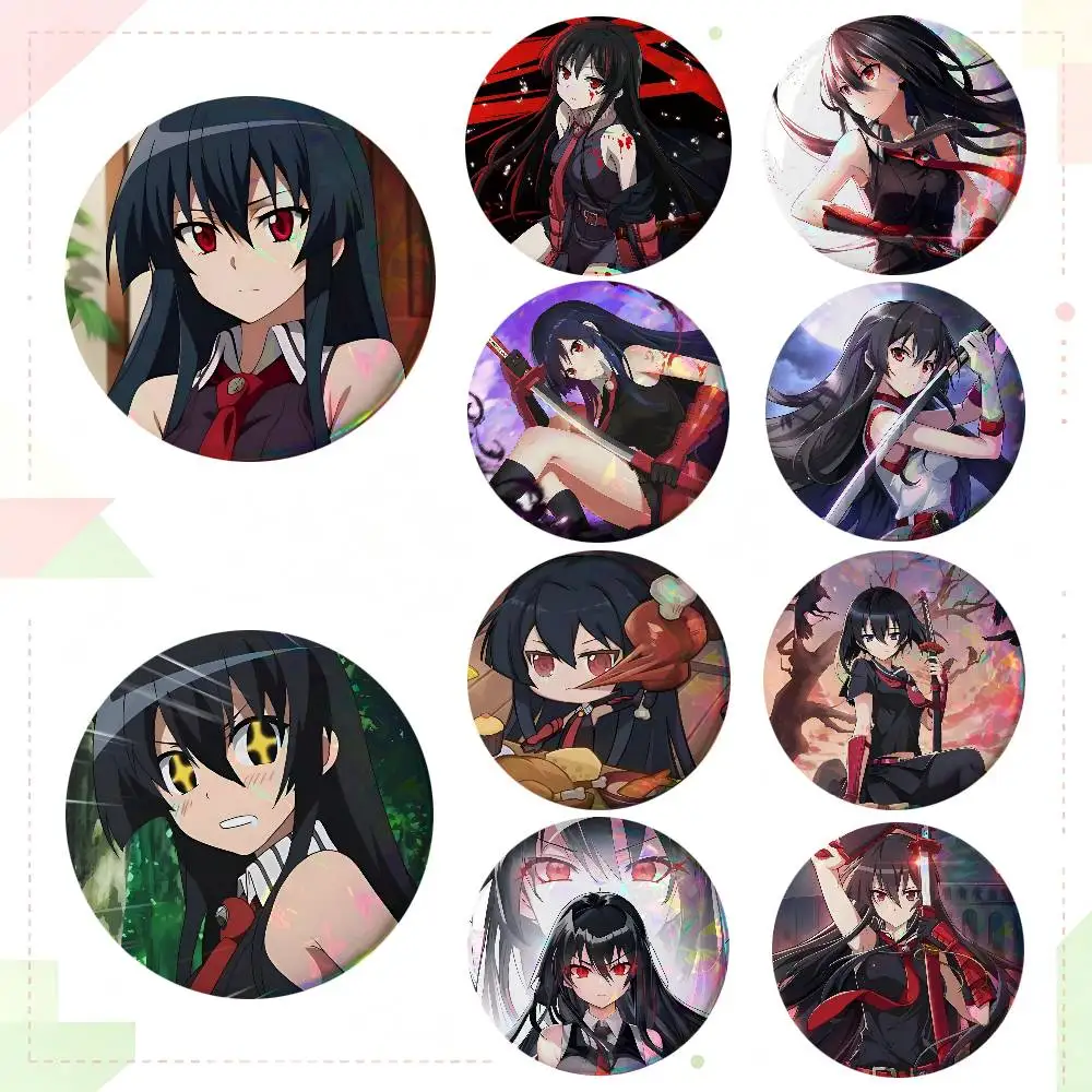 Anime Akame Ga Kill Akame Round Badge Creative Brooch Clothing Backpack Accessories Lapel Pin