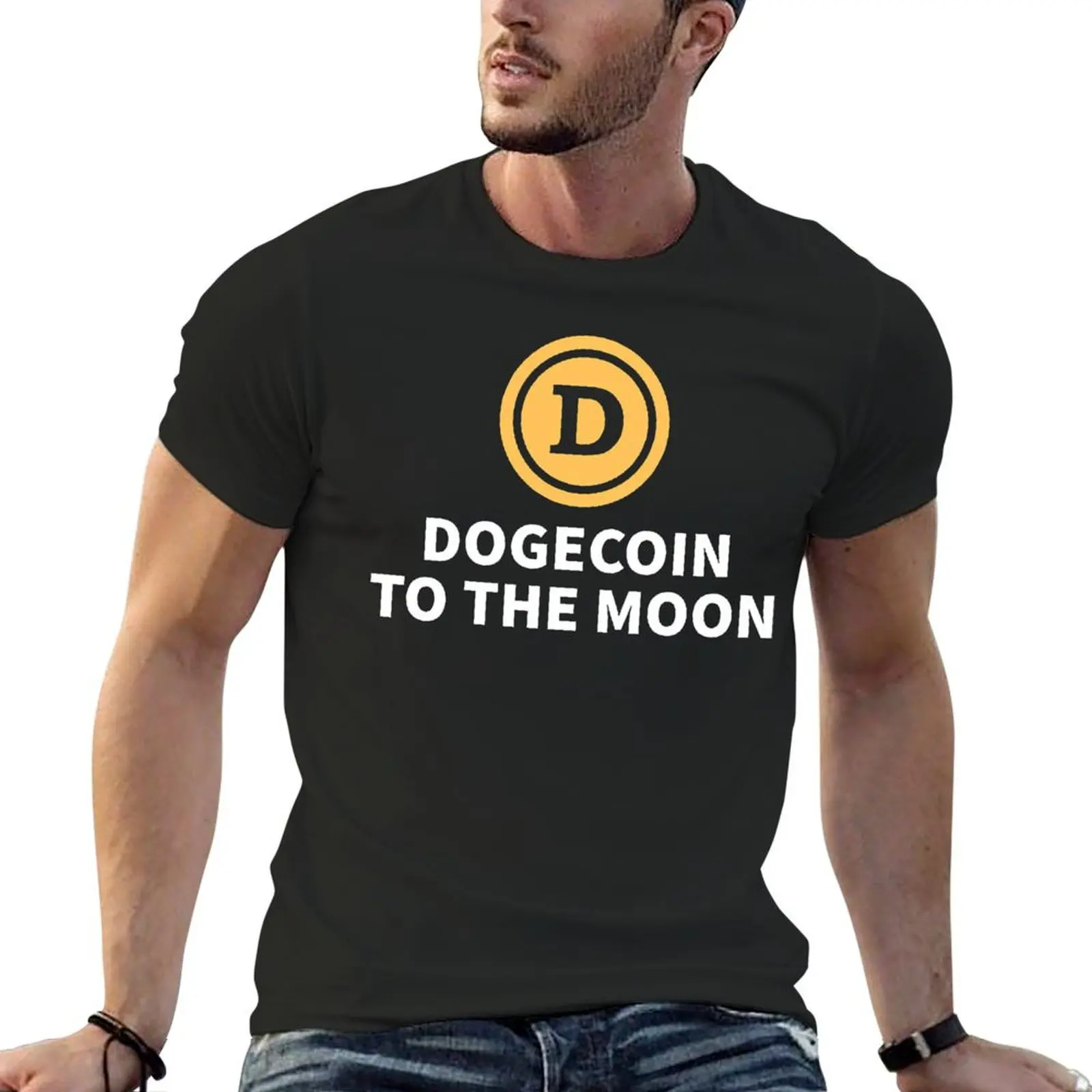 Dogecoin To The Moon Essential T-shirt Harajuku Motion  Humor Graphic Tshirt Premium Home Eur Size image 2