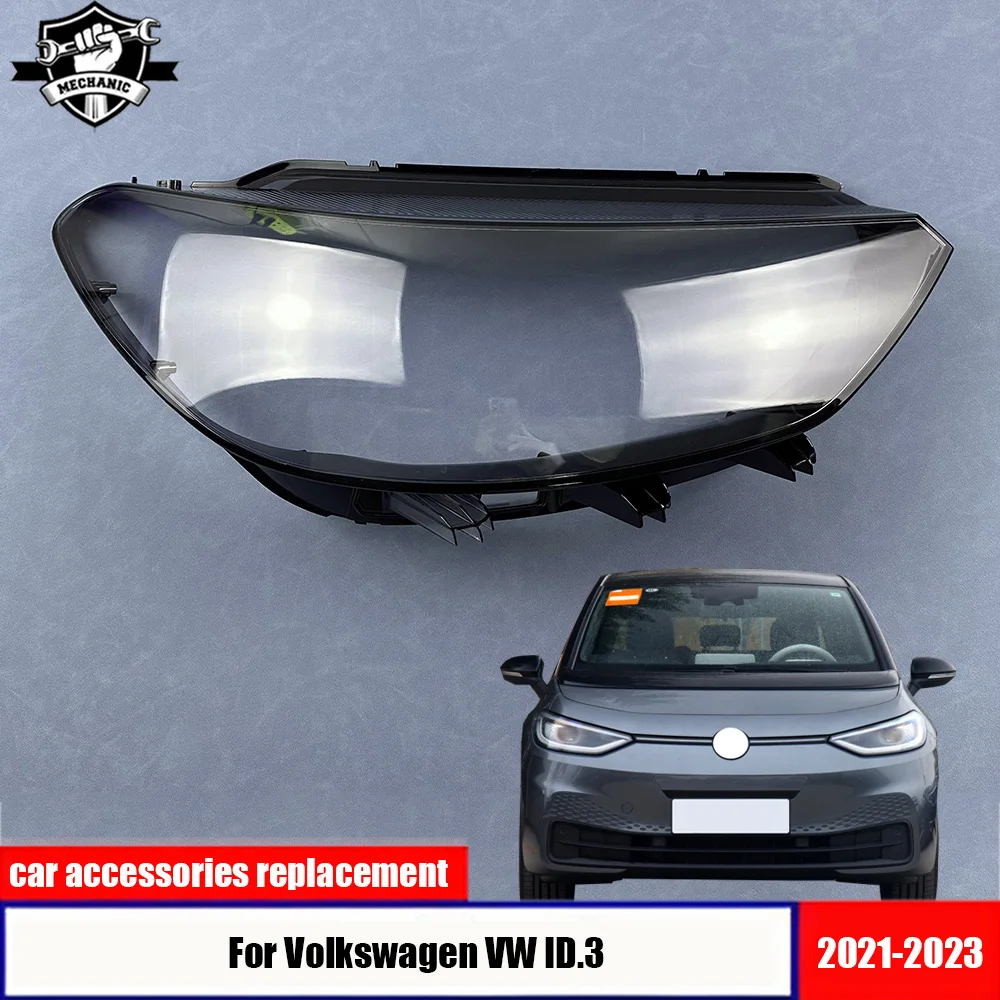 

For Volkswagen VW ID.3 2021-2023 Lampshade Headlamp Lamp Shell Lens Headlight Cover Plexiglass