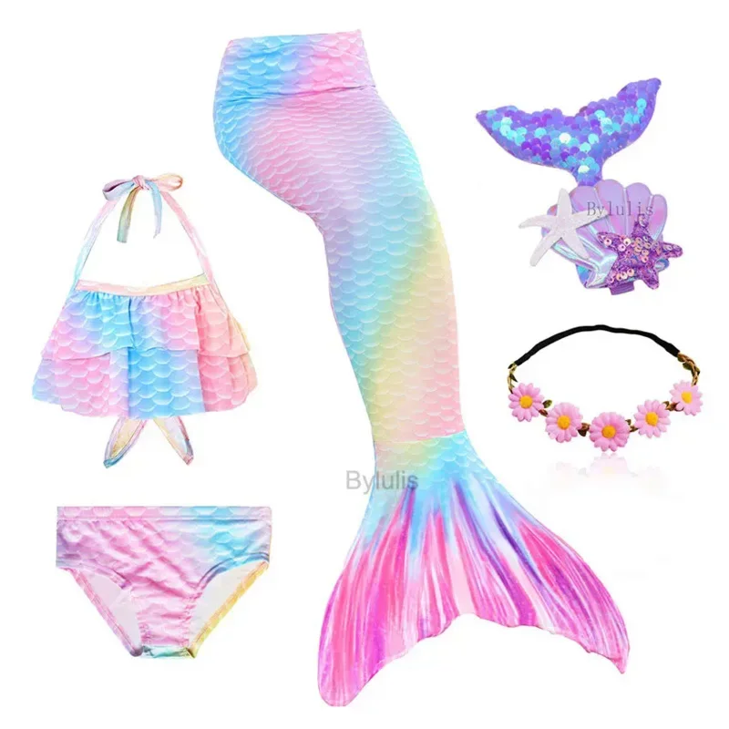 Meerjungfrauenschwanz für Mädchen, Kinder-Badeanzug, Kinder, die kleine Meerjungfrau, Kostüm, Cosplay, Strand, Pool, Kleidung, Badeanzug zum Schwimmen, M17