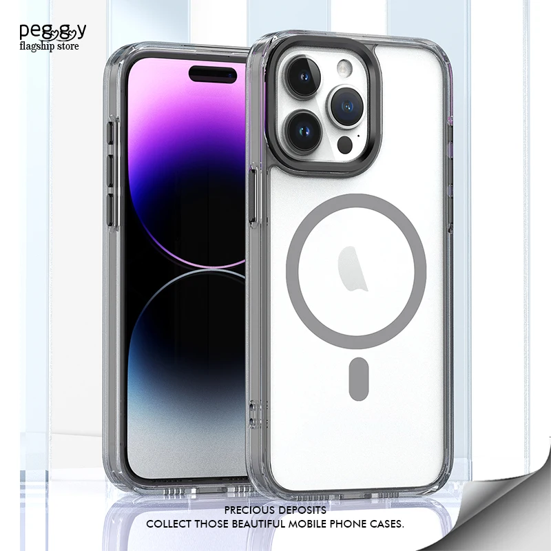 

Acrylic Transparent Magnetic Phone Case For iPhone 15 14 13 12 Pro Max 14 15 7 8 Plus For XS XR Max For Samsung S23 Ultar Cover