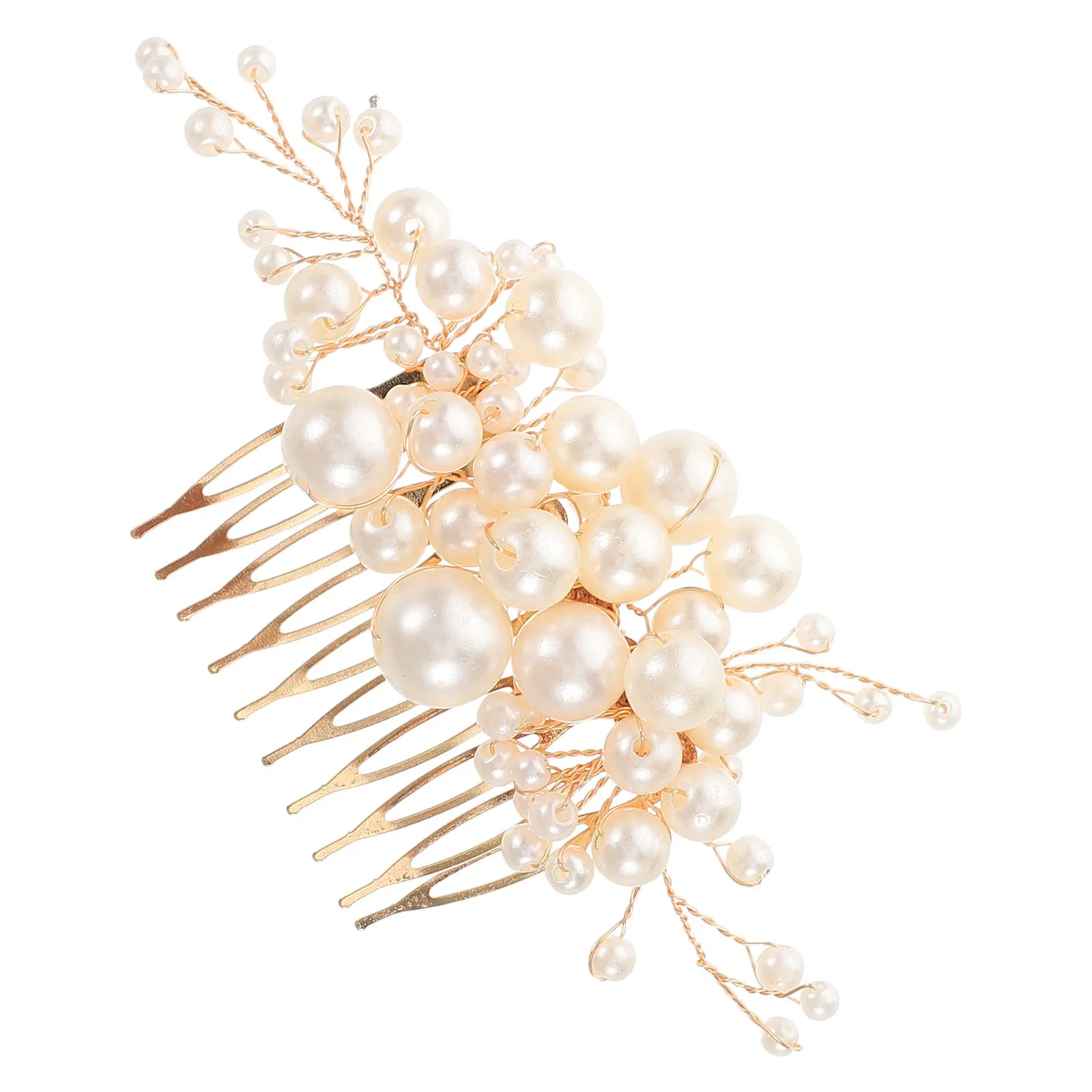 

Handmade Plastic Pearl Wedding Hair Comb Elegant Bridal Side Comb for Brides Bridesmaids Wedding Guests Formal Occasions Vintage