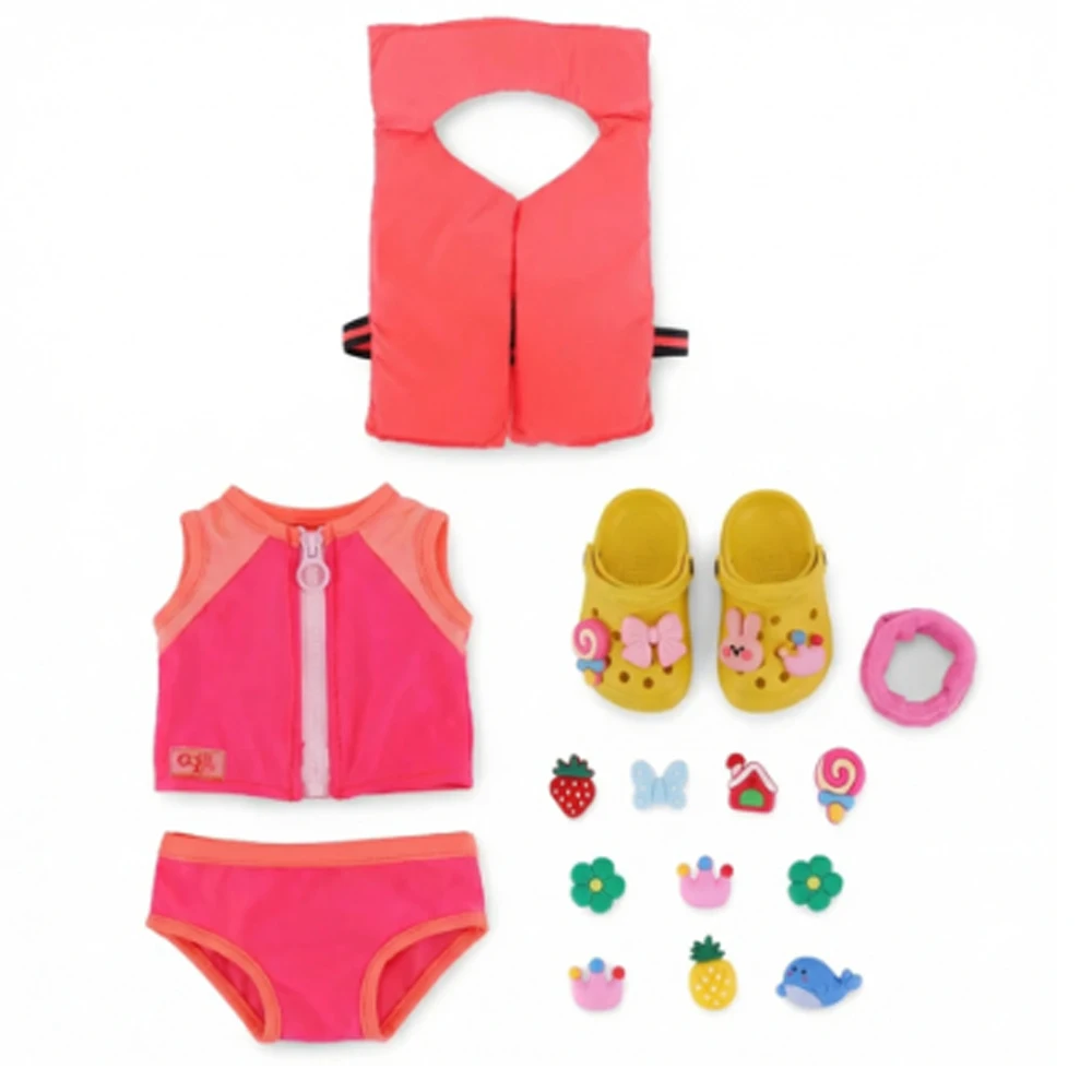 Beach Series Set Doll Clothes Baby Accessories Casual Outfit Fit 43 cm Baby Doll&18 inch American Doll Clothes,Generation Toys