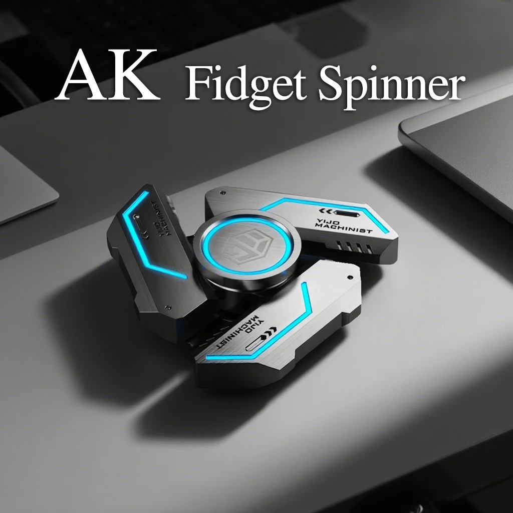 Metal Fidget Spinner Glow in the Dark Quiet Bearings, Stress Relief Toy for Kids & Adults, Cool Gift for Anxiety Relief