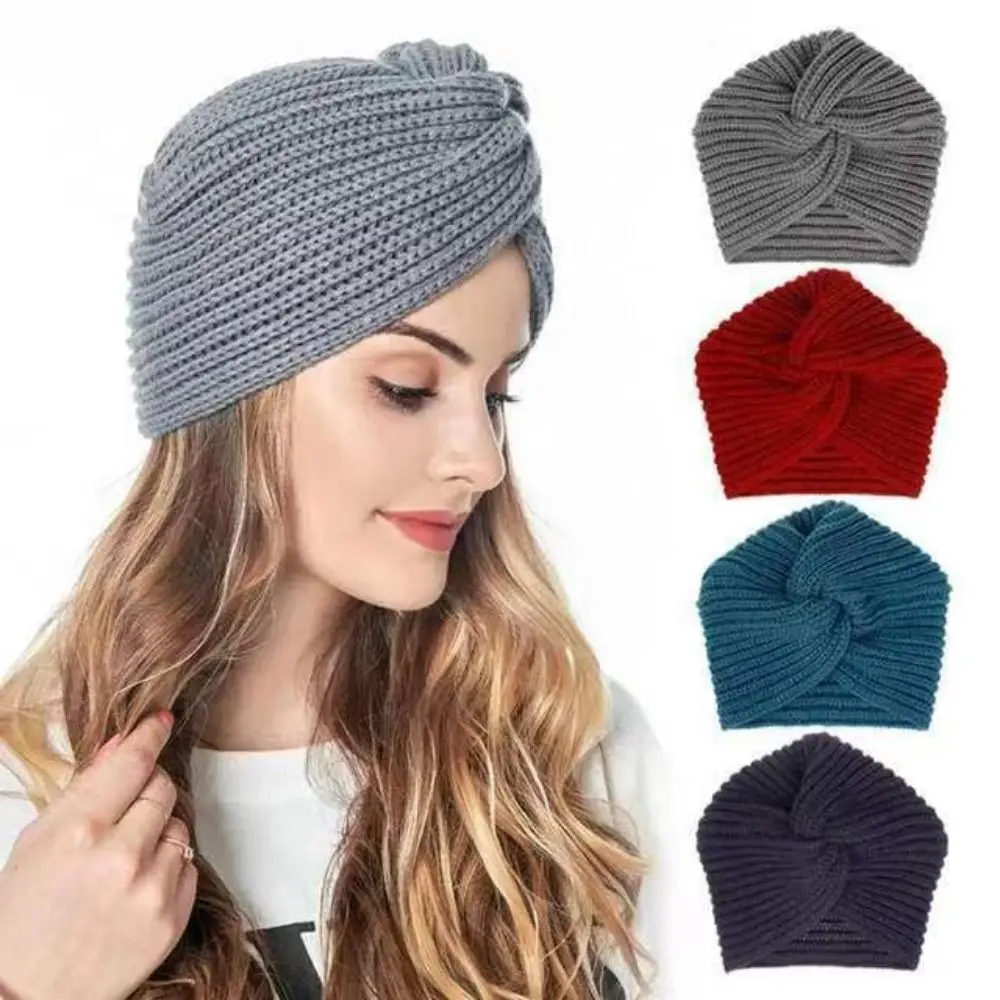 Colorful Women Stretch Headbands Fashion Soft Thick Crochet Headband Hat Ear Warmer Bohemia Knit Turban Winter