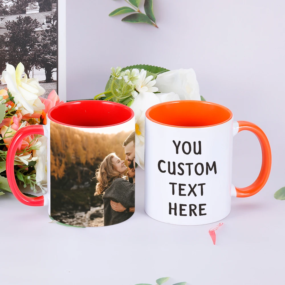 Custom Photo Mugs Cup with Picture Ceramic Coffee Tea Cup for Mom Kid Lover Juice Beer Mug Milk Cups Breakfast Mug Gifts