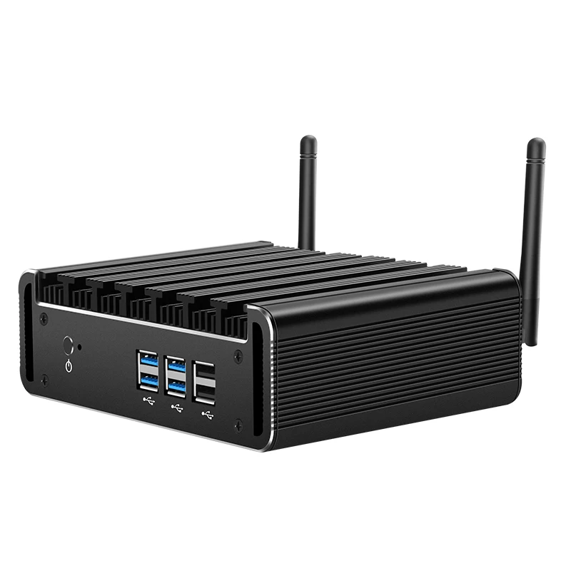 انتل كور i7-5500U 4500U كمبيوتر صغير بدون مروحة ويندوز 10 ويندوز 7 لينكس مكتب الكمبيوتر الصناعي IPC واي فاي جيجابت إيثرنت