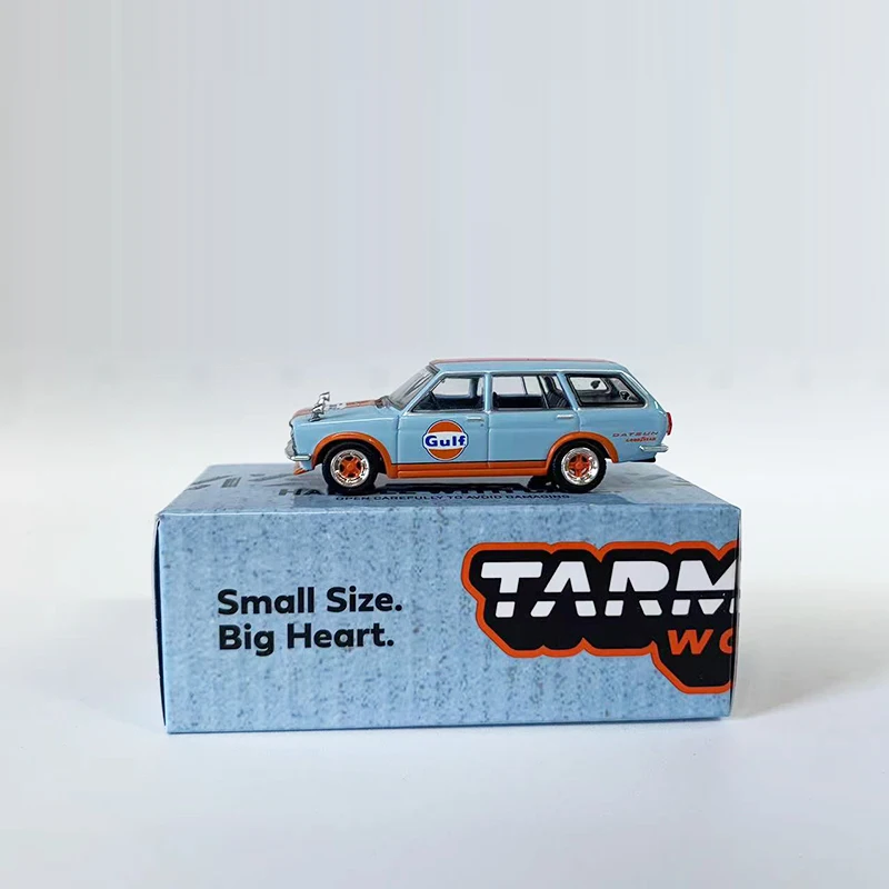 Tarmac Works 1:64 Model Car Datsun 510 Wagon Alloy Die-Cast Vehicle Bluebird  - Gulf Coating