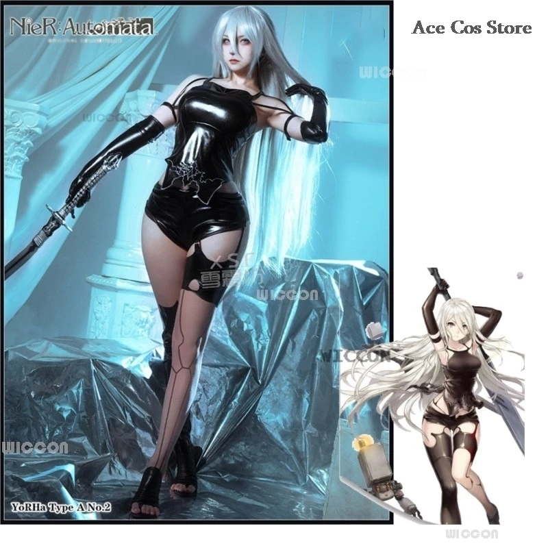 

Nier Automata Yorha 2B Cosplay Costume Suit Sexy Outfit Games Women Role Play Girls Halloween Party All Black Fancy Suit