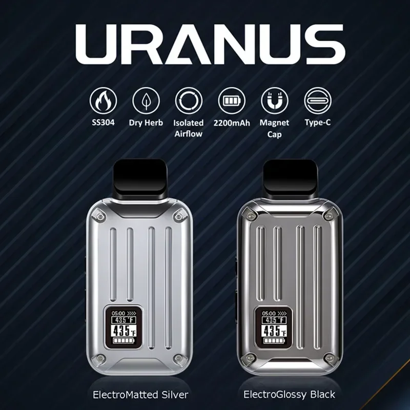 Dry Herb Vaporizer ANIX Uranus Vape Pen 2200mAh Battery Portable Electronic Cigarette Kit OLED Display Screen Herbal Smoke Vaper