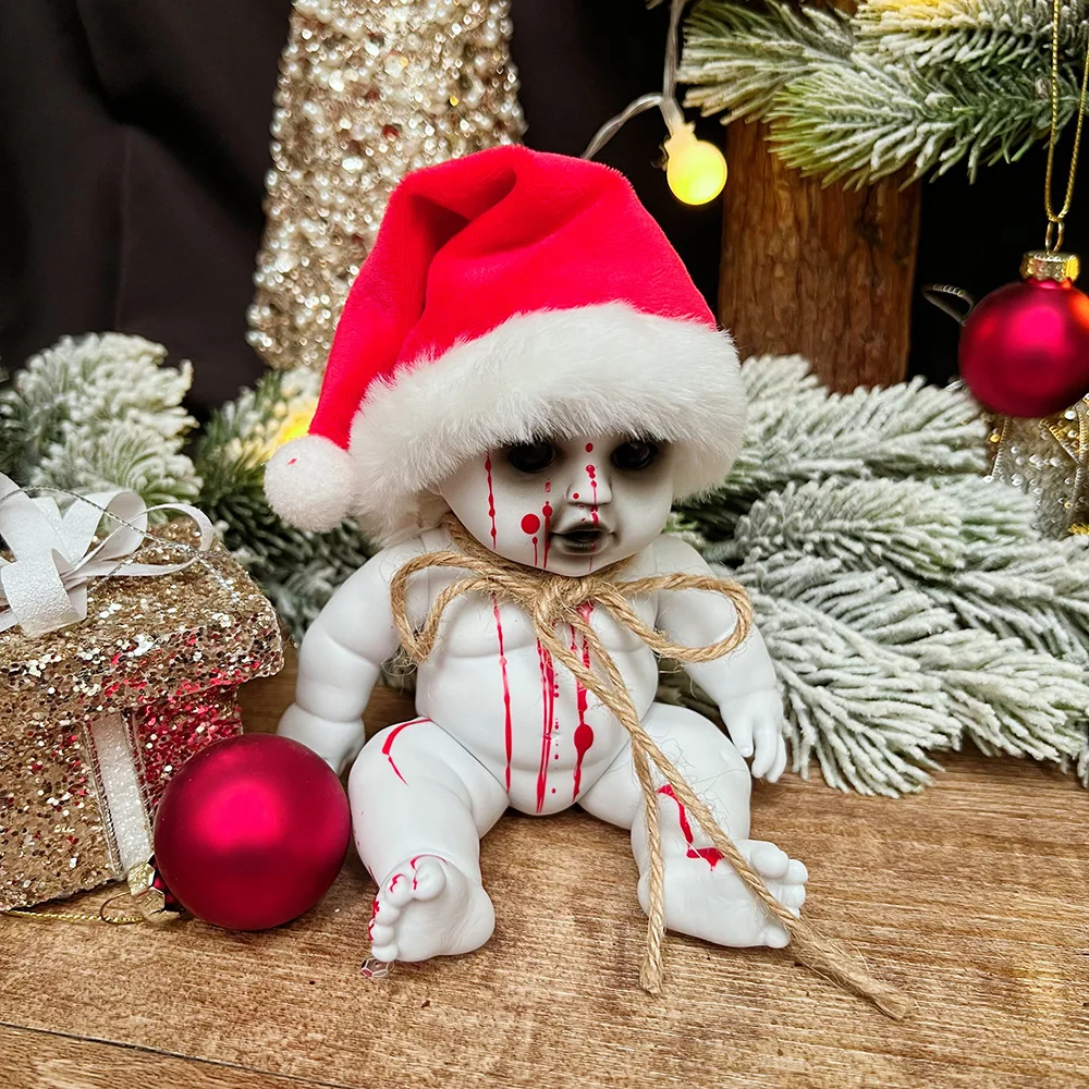 2025 Babyvakantiecadeaus 20 cm Bebe-pop Kerstpoppen Levensechte herboren zombiepoppen versierd met horror herboren pop Anime-pop