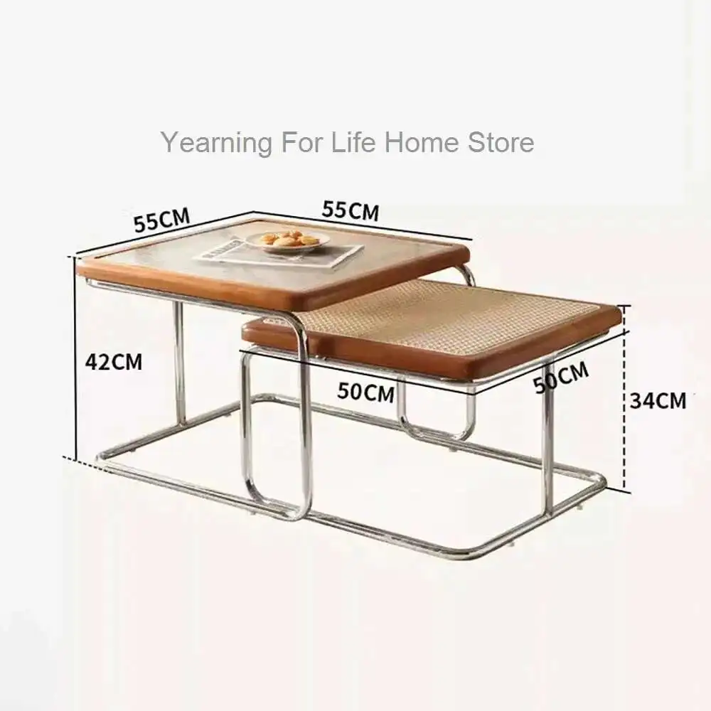 

Aesthetic Square Coffee Tables Minimalist Modern Elegant Square Coffee Tables Trendy Nordic Space Saving Mueble Salon Furniture