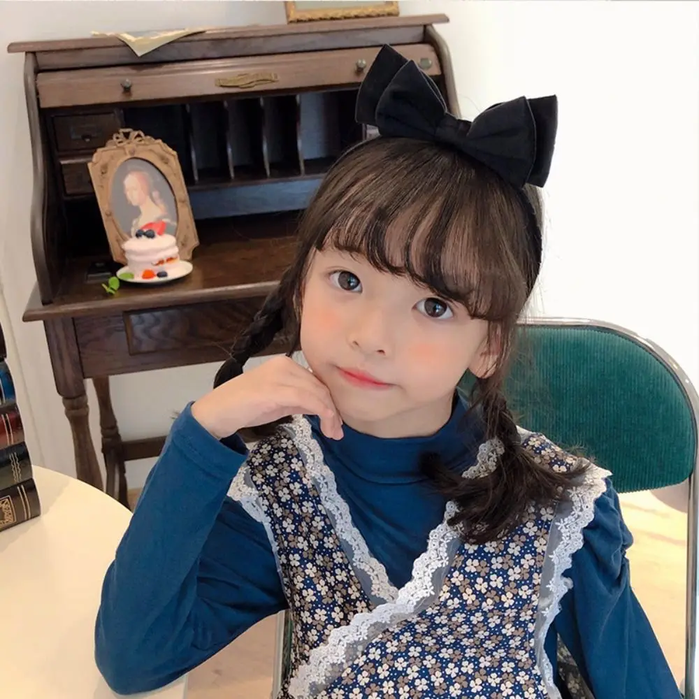 Korean Velvet Double Layer Bow Hair Band Children Simple All-match Hair Hoop Cute Headband Sweet Decoration