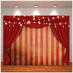 Photography Backdrop Creepy Halloween Circus Carnival Red Stripes Curtain Glitter Lights Party Decoration Photo Background