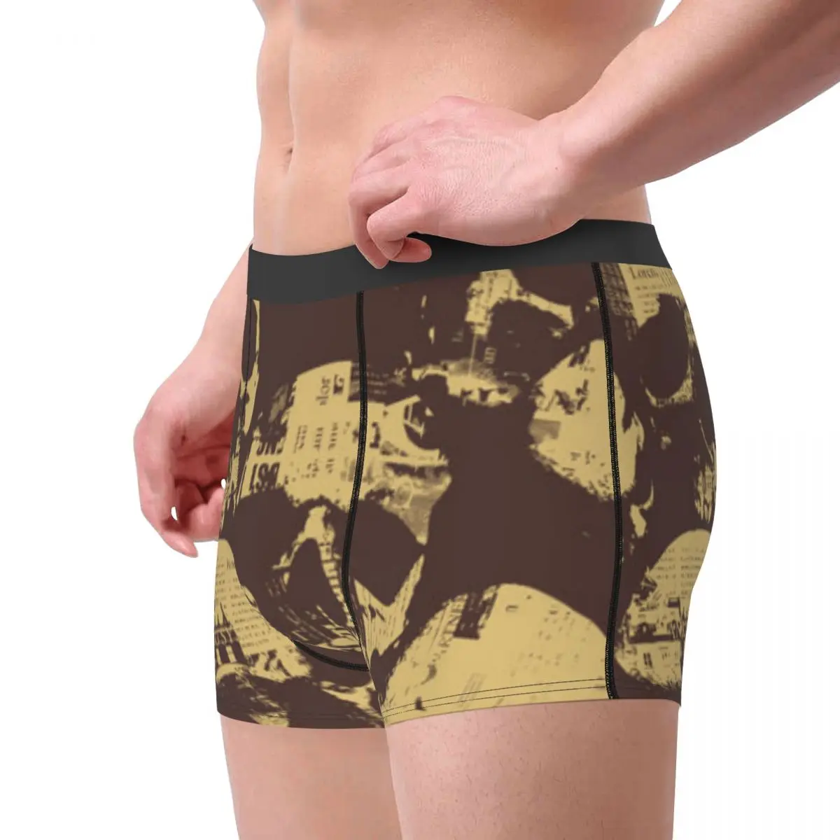 Men's Panties Underpants Boxers Underwear Skulls And Newspapers Sexy Male Shorts