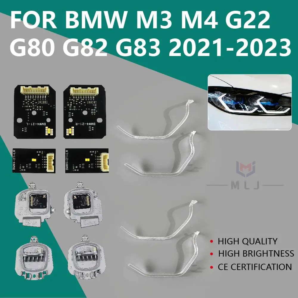 

New Arrival For BMW M3 M4 G22 G80 G82 G83 2021 2022 2023 DRL Ballast Module Unit Light Guide Acrylic Tube Angel Eye PVC Chip