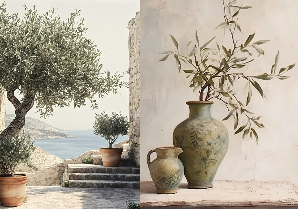 

500/1000/1200/2000PCS Jigsaw Puzzles Retro Olive Tree and Lemon Family Activity Games for Gameroom Bedroom Home Decor Gift