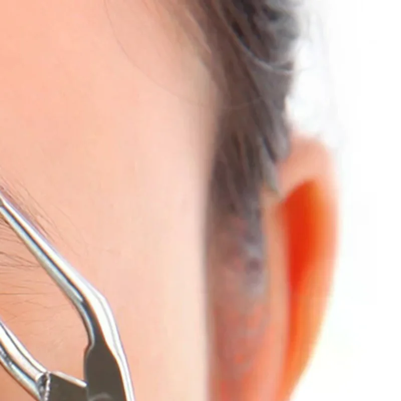 Stainless Steel Slanted Elbow Tweezers Eyebrow Plucker Scissor Clip Beauty Eye Lash Plucking Makeup Tool