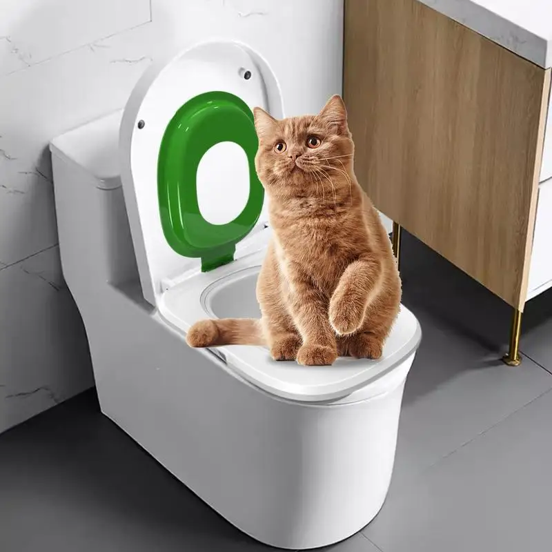 Cat Toilet Training Kit Cat Toilet Cleaning Trainer Cat Potty Trainer Kit Reusable Toilet Litter Box Trainer For Hygienic Pet