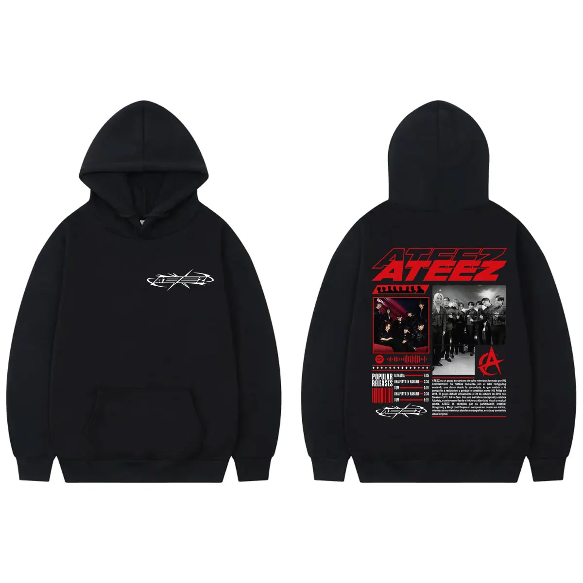 

Korean Boy Band ATEEZ Print Hoodie Men Women Clothing Fashion Kpop Hooded Sweatshirts High Quality Fleece Oversized Pullovers