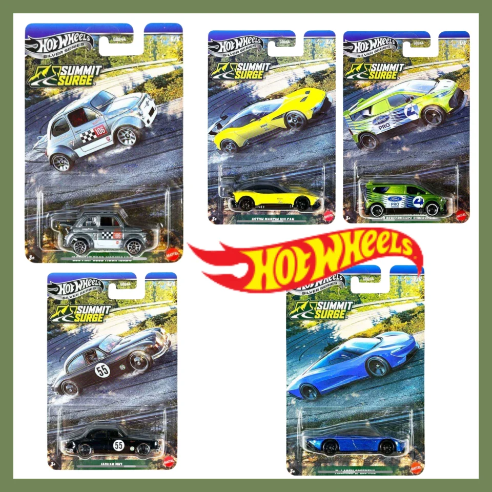 

Коллекционные модели Hot Wheels Silver Series 2026 1:64: Ford, McLaren, Aston Martin, Jaguar, Fiat — литые металлические автомобили из сплава