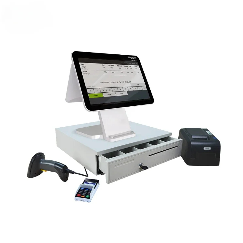 point of pos system touch screen monitor  terminal with customer display