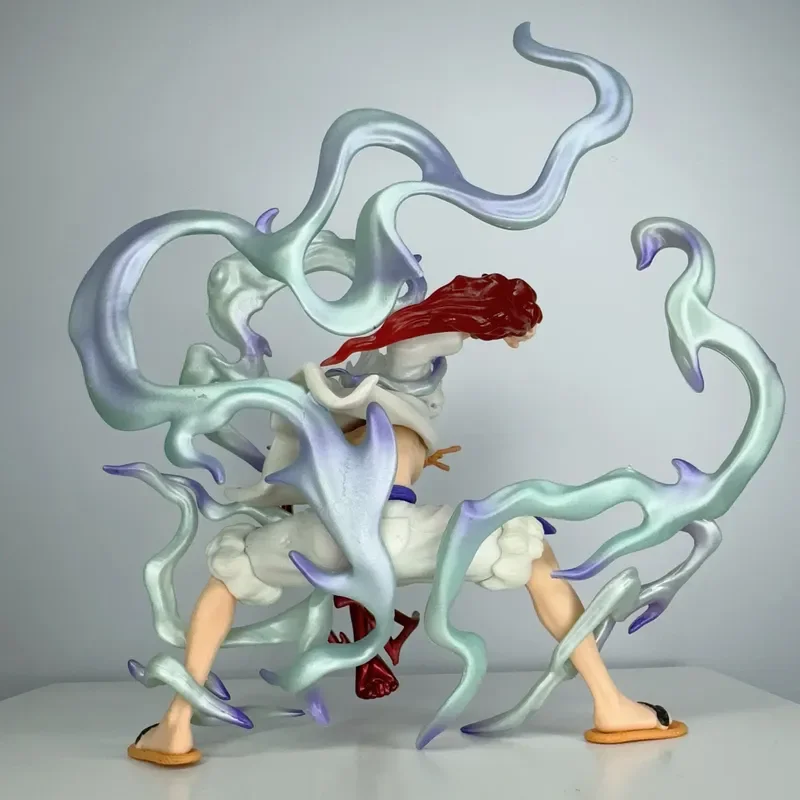 One Piece Nika Ruffy Five Gear Flame Actionfigur – Anime-Sammelmodell, Spielzeug, Kampfhaltung, Zubehör für Sammler