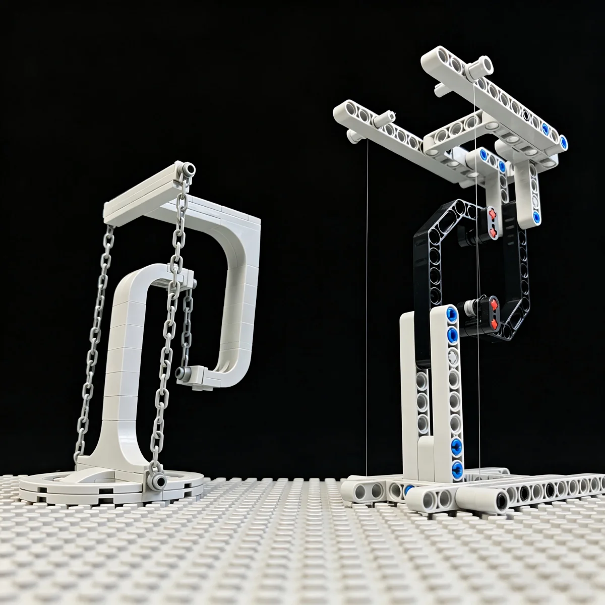 MOC Tension Sculpture Building Blocks Anti-Gravity Invisible Suspension Chain Physics Balance Model Display Stand Desk Decor