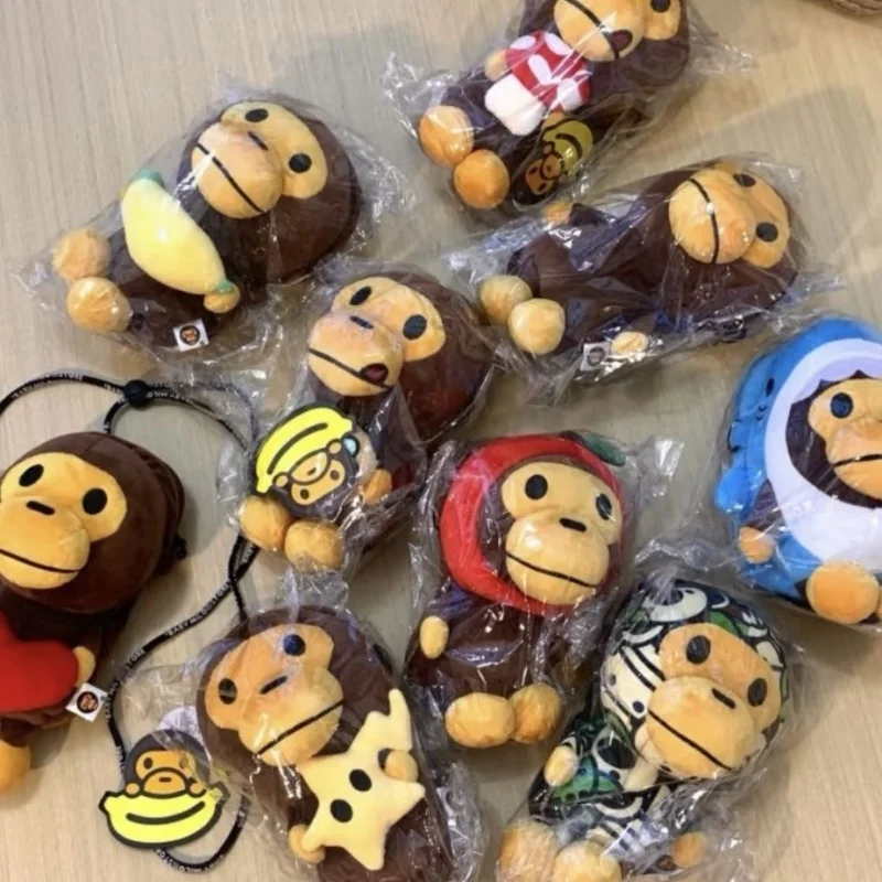 

Japan Monkey Mobile Bag Transparent Surface Cartoon Figure Shoulder Bag Monkey Holding Bananas Toys Coin Purse Kids Gifts