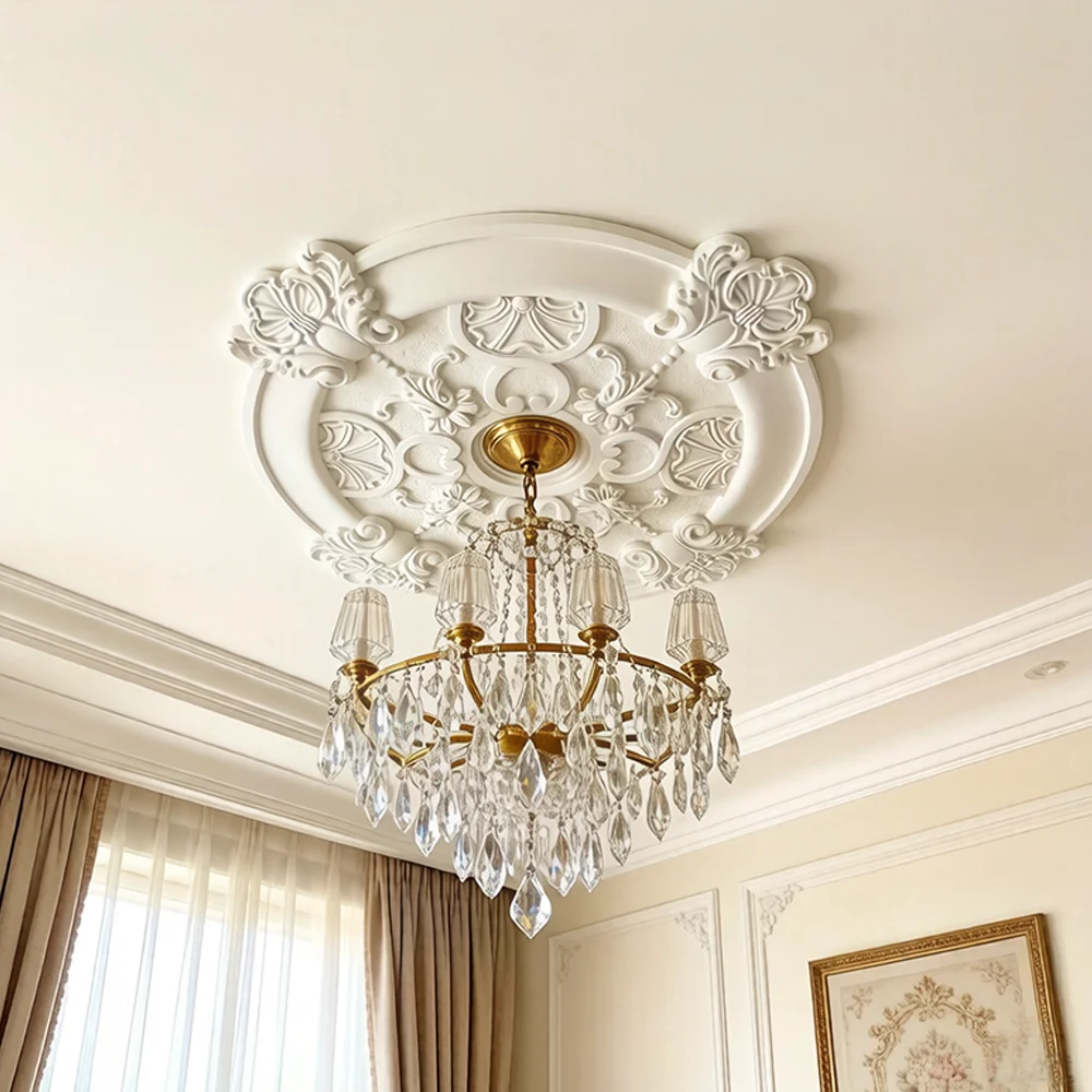 PU Gypsum Imitation Ceiling Decorative Panel Lightweight Architectural Moldings Modern Home Wall Ceiling Decoration Material