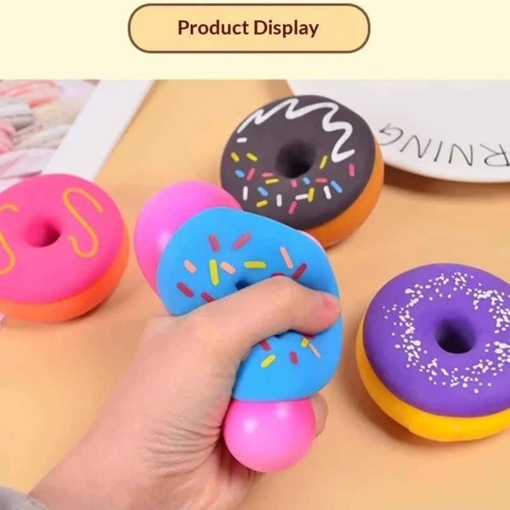 Soft TPR Donut Squeeze Donut Shape Colorful Donut Slow Rebound Dessert Style Simulation Food Donut Squishy Pinch Le