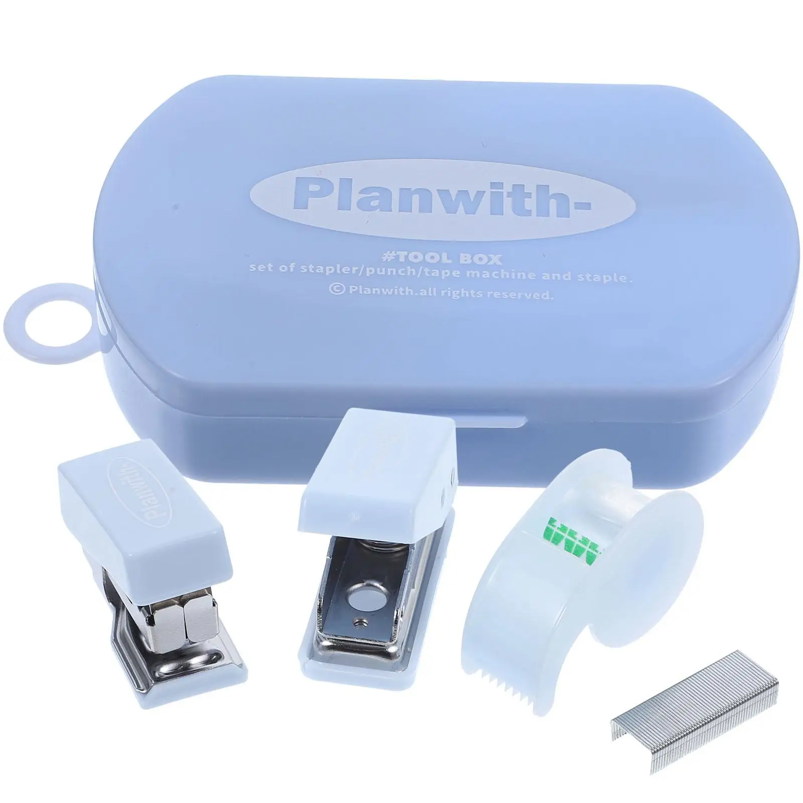 Hand Tool Box Tape Dispenser with Desktop Handheld Small Dispensers Stapler Kit