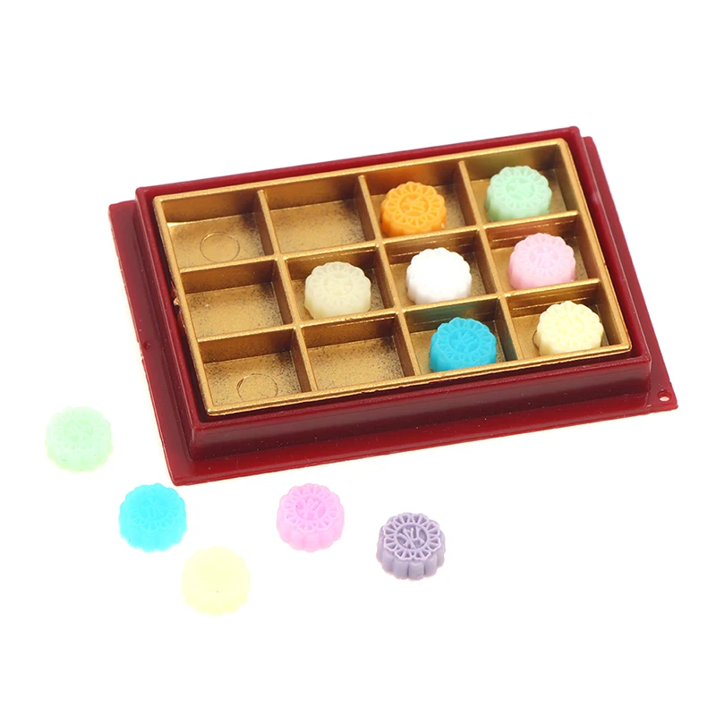 1:12 Poppenhuis Miniture Simulatie Mooncake Model Voedseldecoratie Accessoires