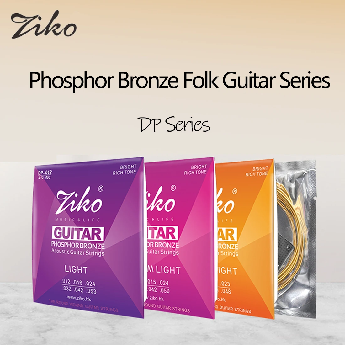 ZIKO Folk Guitar String Phosphor Bronze DP-010 DP-011 DP-012 Professional High Quality String Guitar Accessories Instrument Part